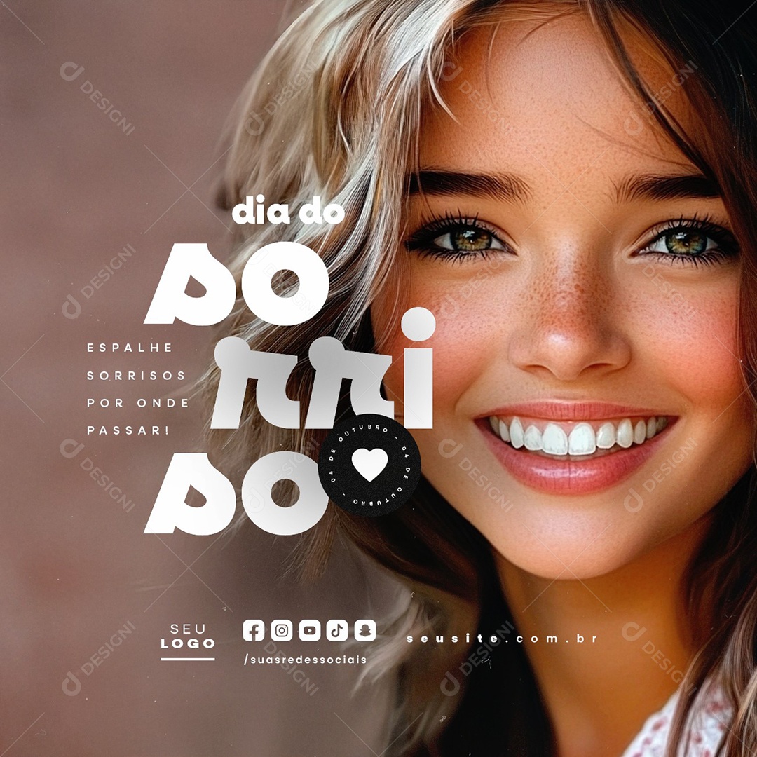Dia do Sorriso 04 de Outubro Espalhe Sorrisos Social Media PSD Editável