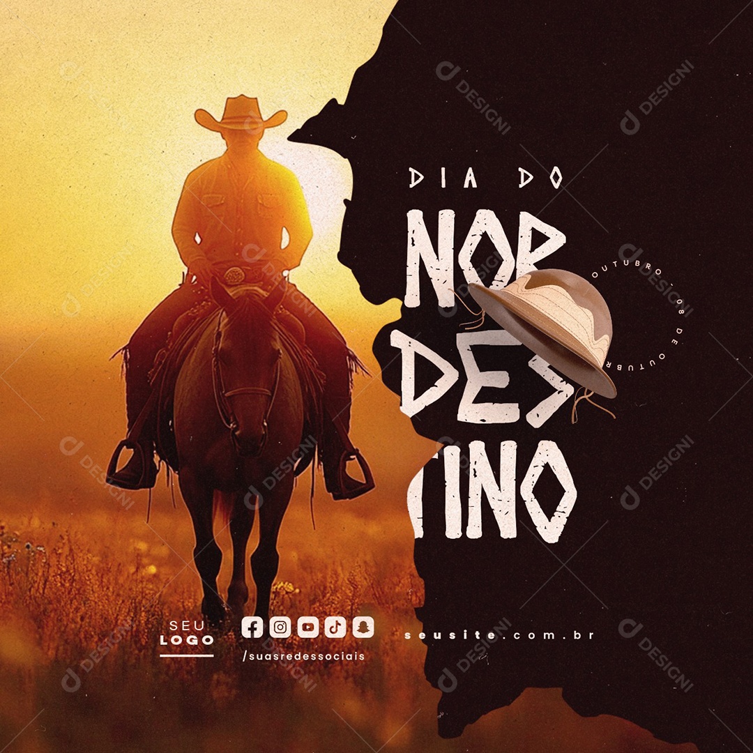 Dia do Nordestino 08 de Outubro Social Media PSD Editável