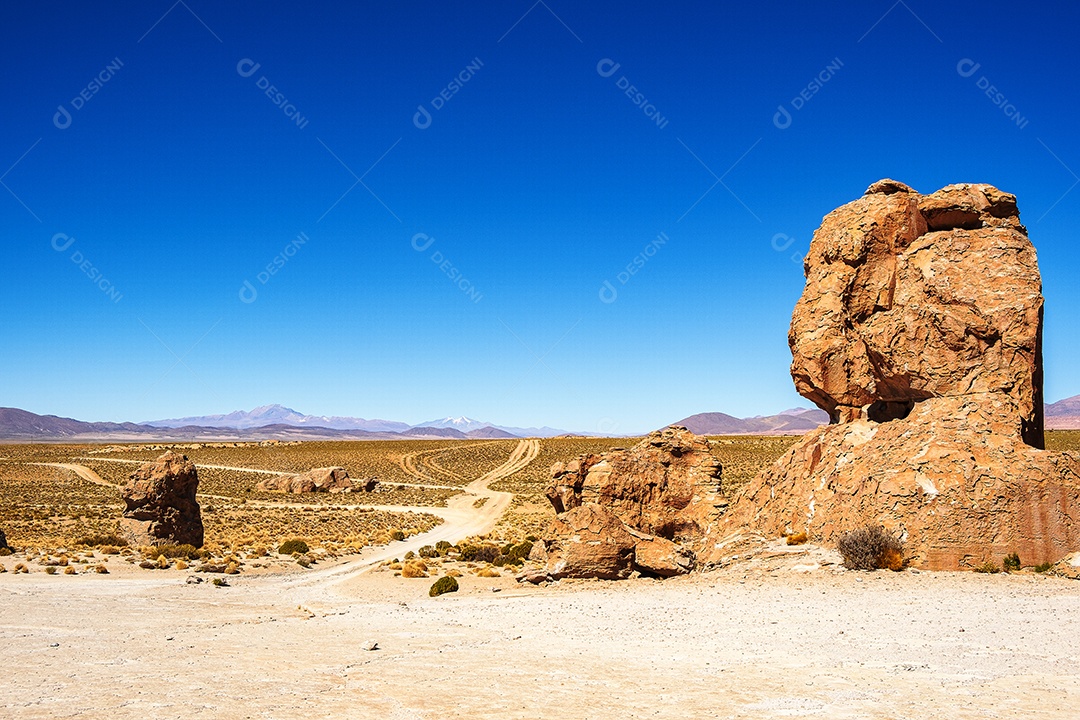 Formações rochosas no deserto da Bolívia