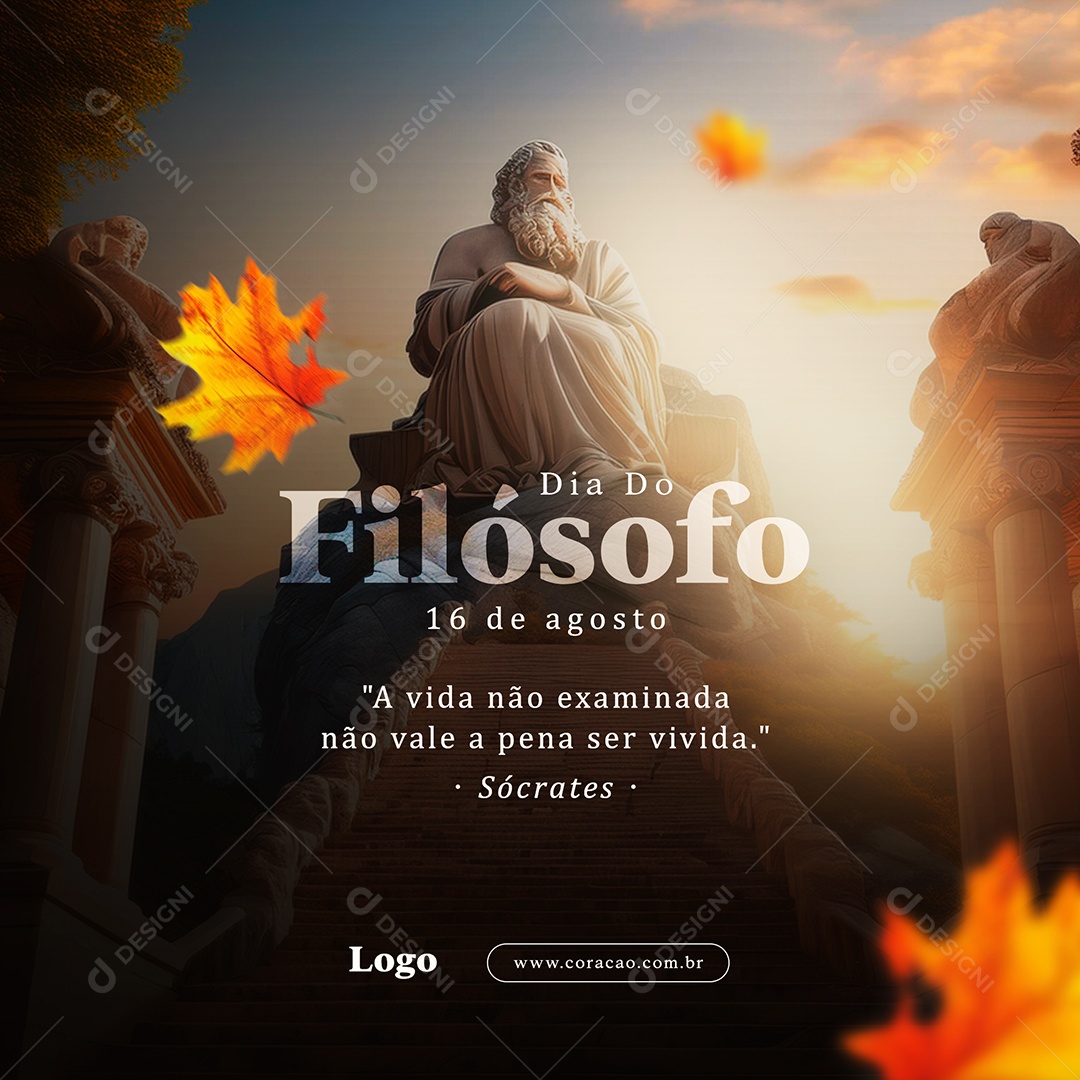 Dia do Filósofo 16 de Agosto O Eterno Aprendiz Social Media PSD Editável