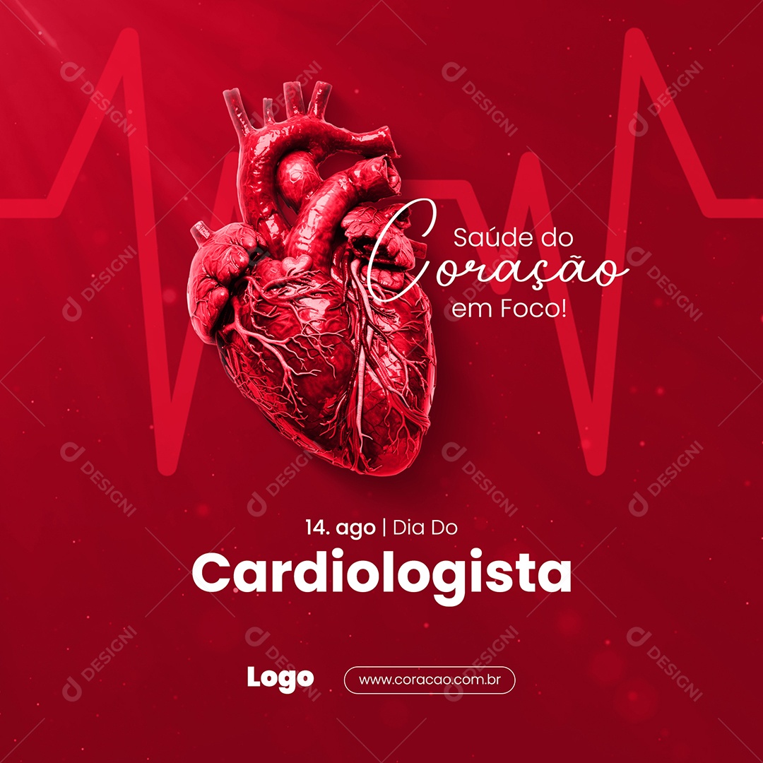 Dia Do Cardiologista 14 de Agosto Social Media PSD Editável