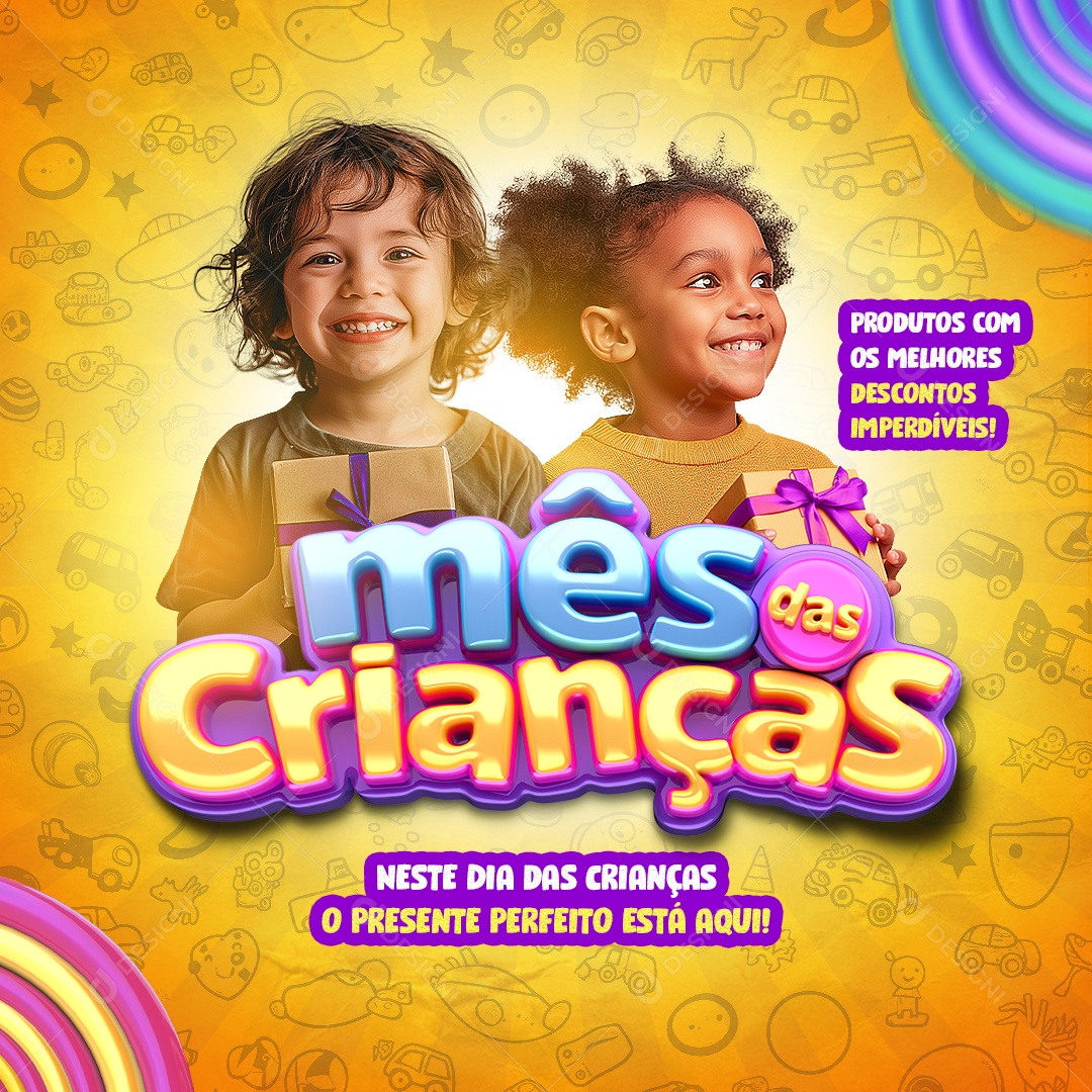 Loja de Brinquedos Mês das Crianças Social Media PSD Editável