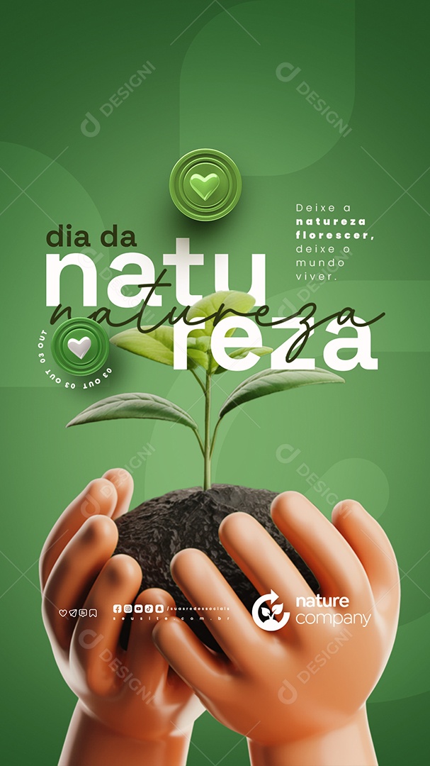 Story Dia da Natureza 04 de Outubro Deixe a Natureza Florescer Social Media PSD Editável