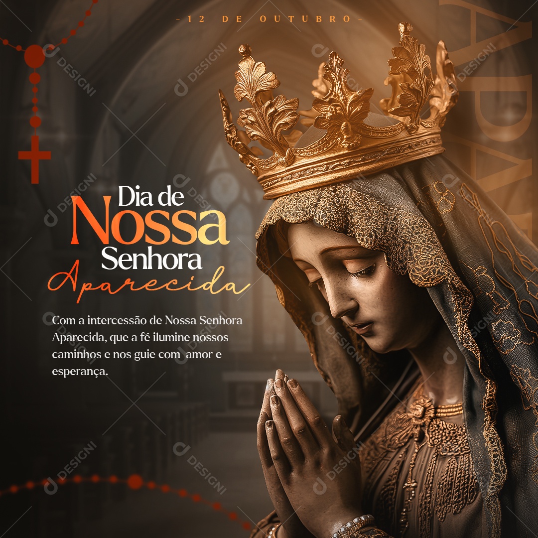 Dia de Nossa Senhora de Aparecida 12 de Outubro Social Media PSD Editável