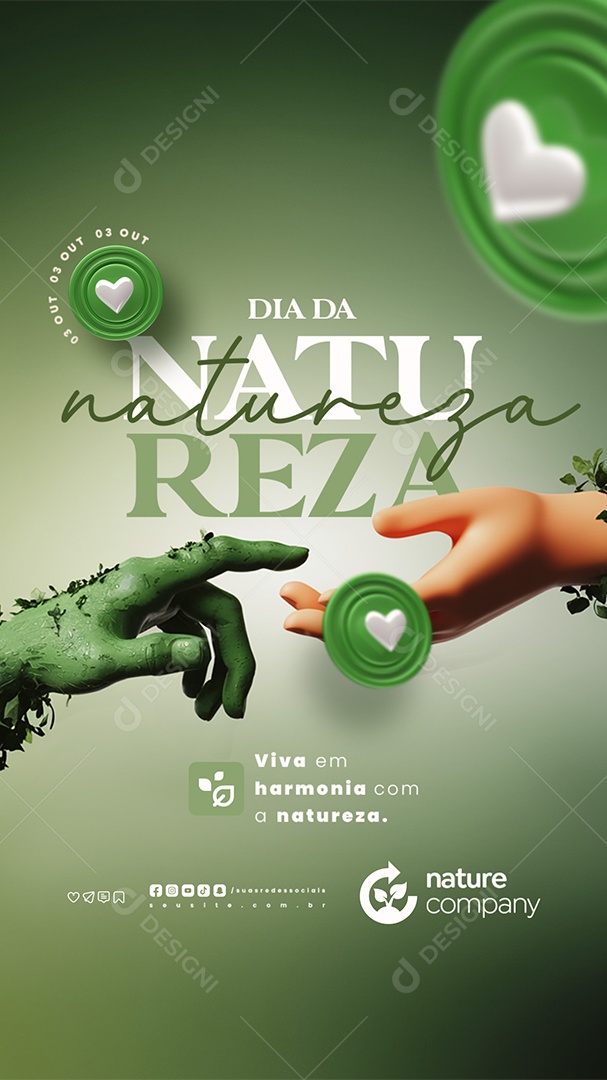 Story Social Media Dia da Natureza 04 de Outubro PSD Editável