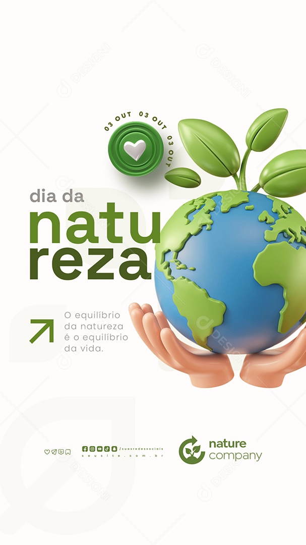 Story Dia da Natureza 04 de Outubro O Equilibrio Social Media PSD Editável