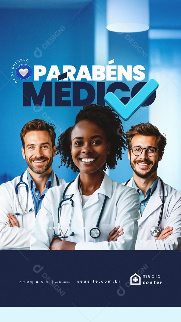 Story Dia do Médico do Trabalho 04 de Outubro Parabéns Social Media PSD Editável