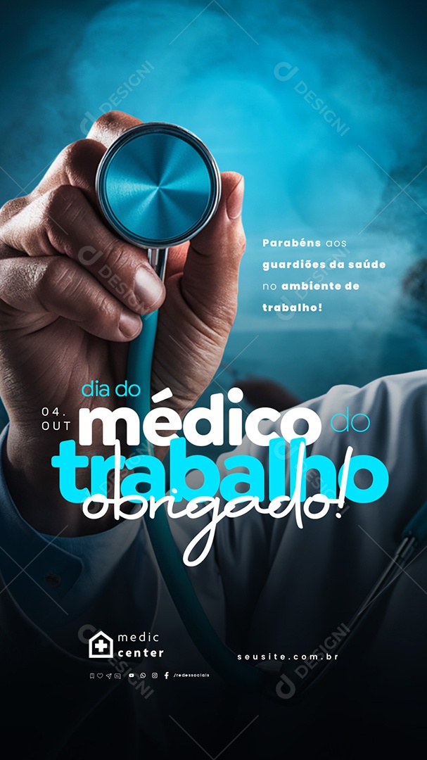 Story Dia do Médico do Trabalho 04 de Outubro Obrigado Social Media PSD Editável