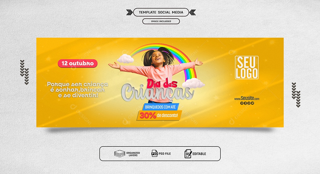 Loja Promoção dia das Crianças Social Media PSD Editável