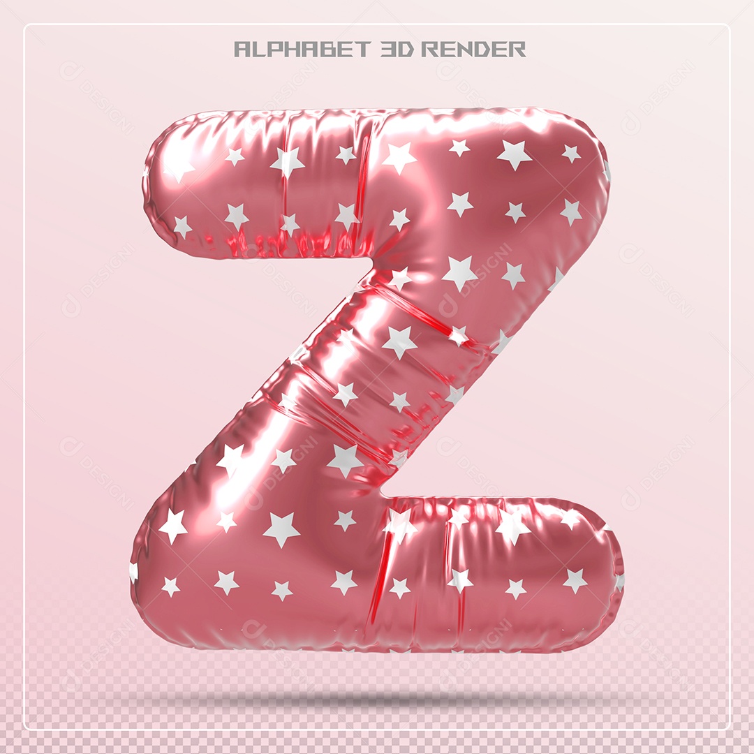 Letra 3D Z Balão Vermelho Para Composição PSD