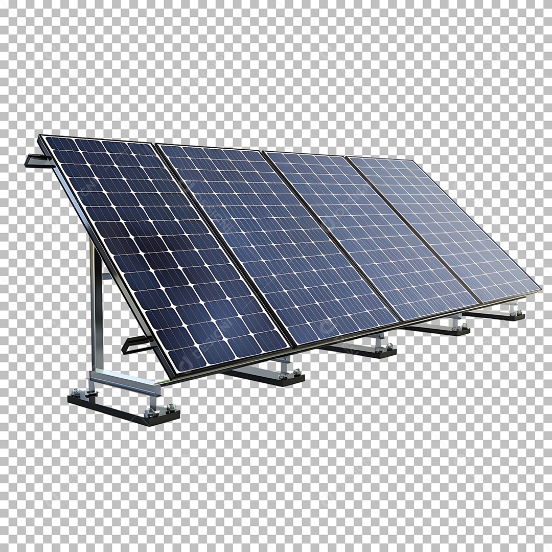 Placa Solar Elemento 3D para Composição PSD Editável