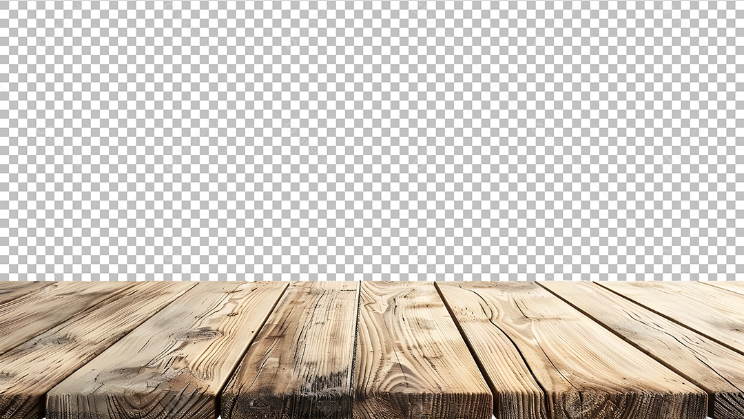 Bancada de Madeira Elemento 3D para Composição PSD Editável