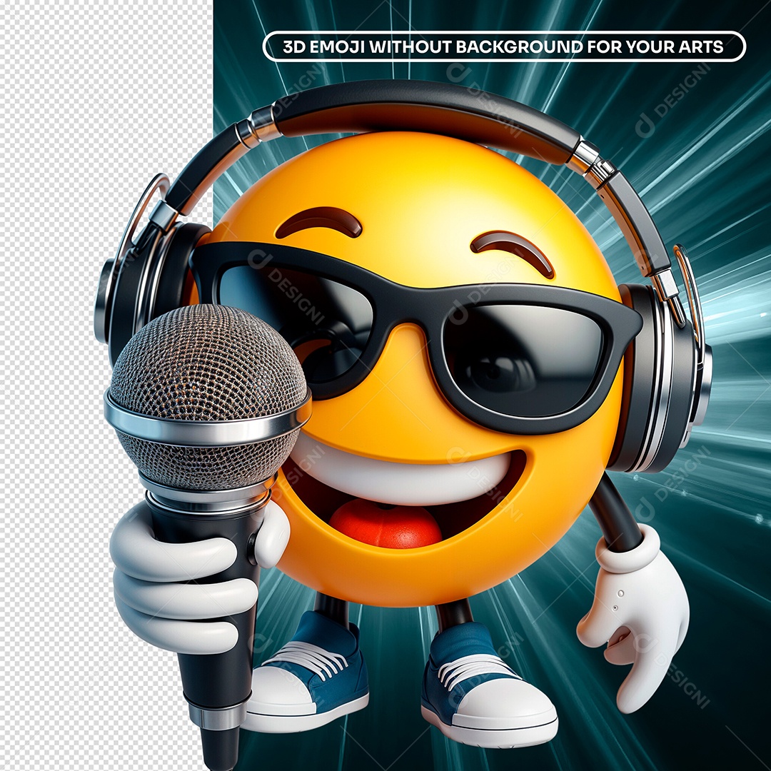 Elemento 3D Emoji Locutor para Composição PSD