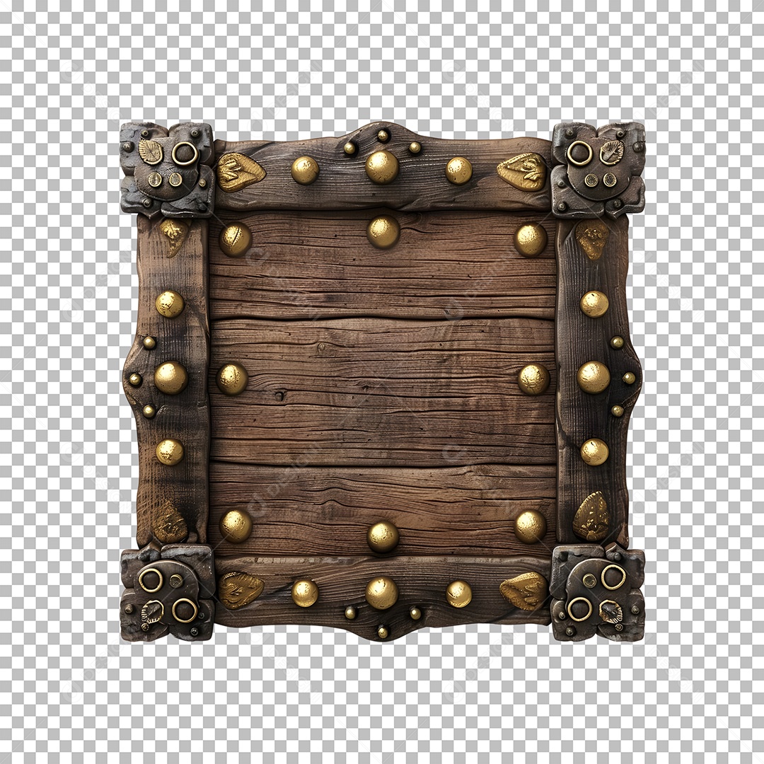 Placa de Madeira Elemento 3D para Composição PSD Editável