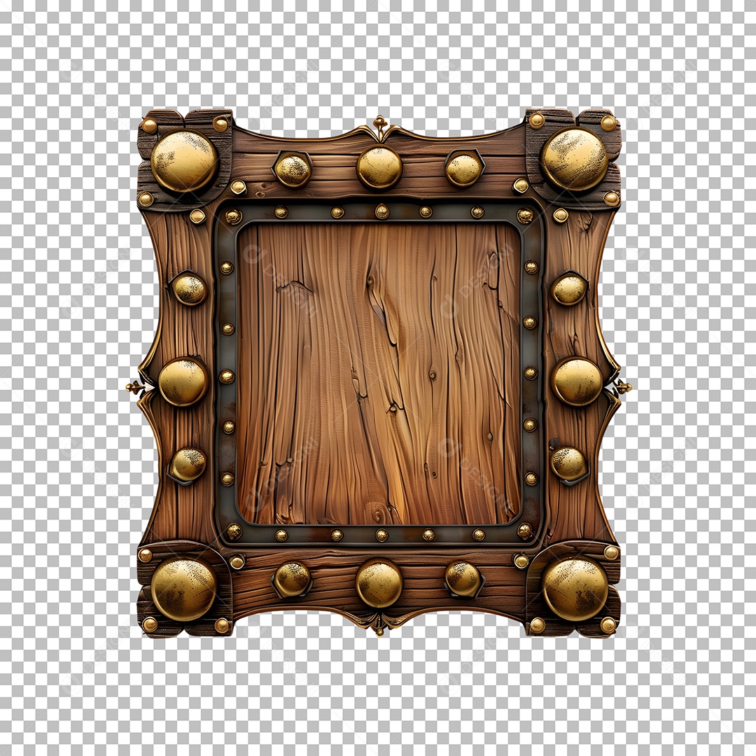 Placa de Madeira Elemento 3D para Composição PSD Editável