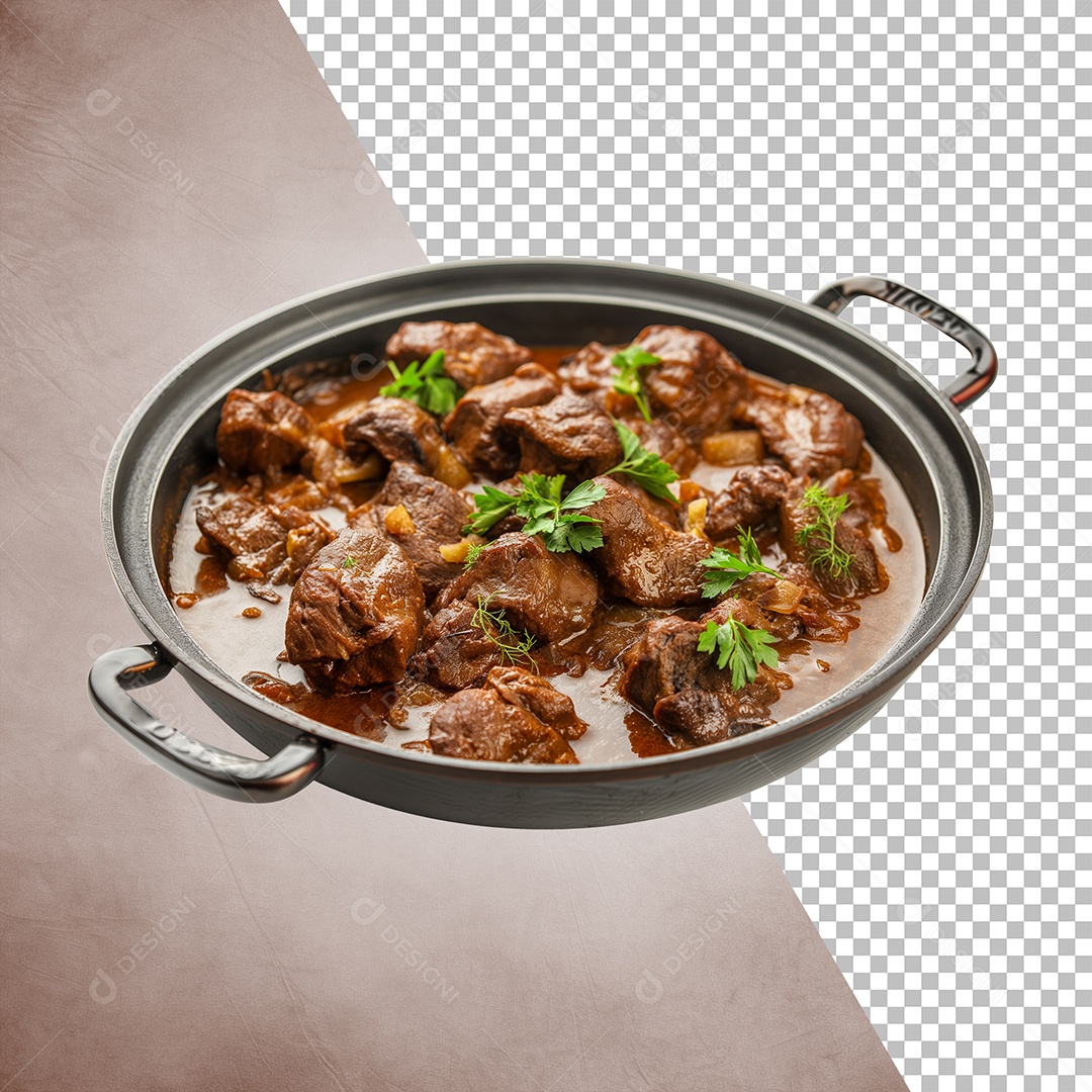 Panela De Carne Elemento 3D Para Composição PSD Editável