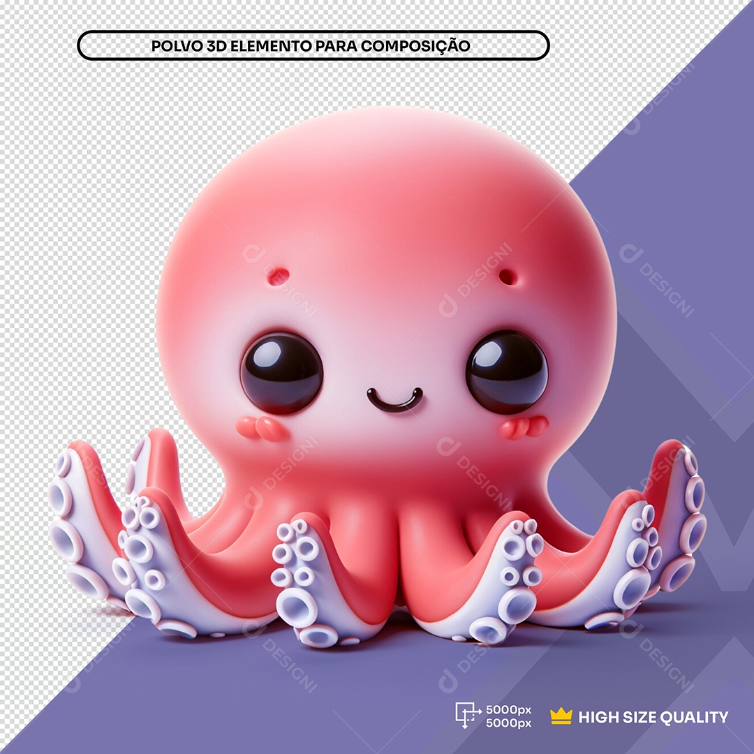 3D octopus Element for PSD Composition