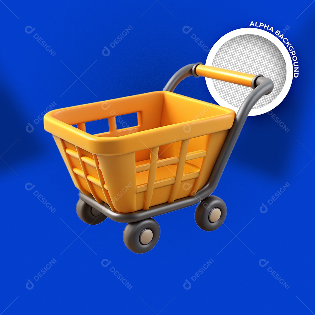 Carrinho de Supermercado Elemento 3D PSD