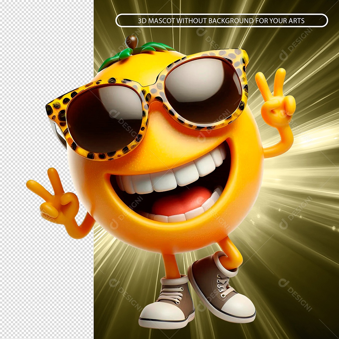 Laranja De Oculos Elemento 3D para Composição PSD