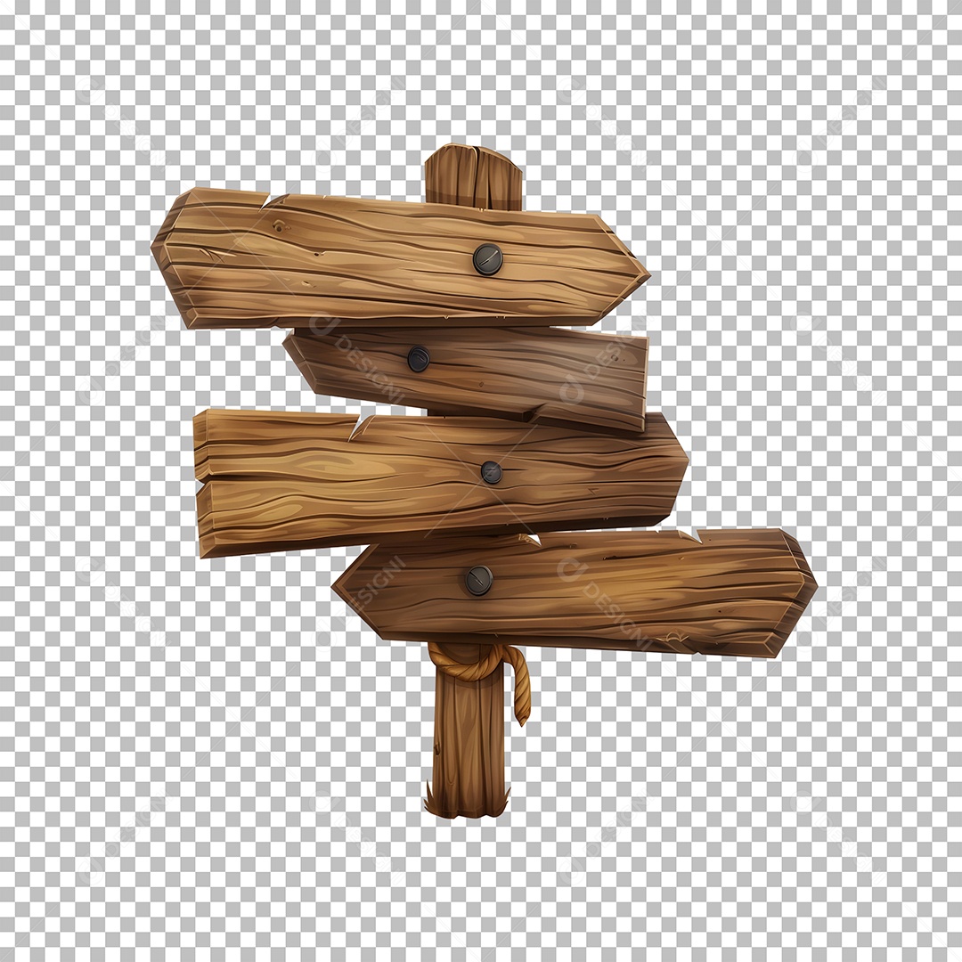 Placa de Madeira Elemento 3D para Composição PSD Editável