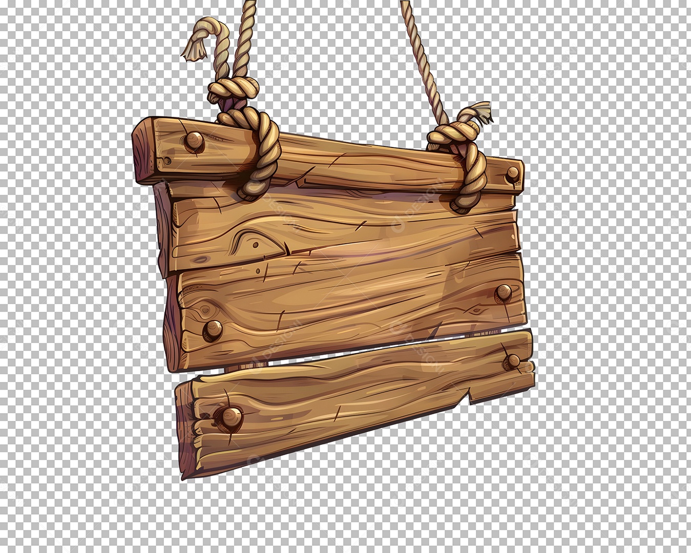 Placa de Madeira Elemento 3D para Composição PSD Editável