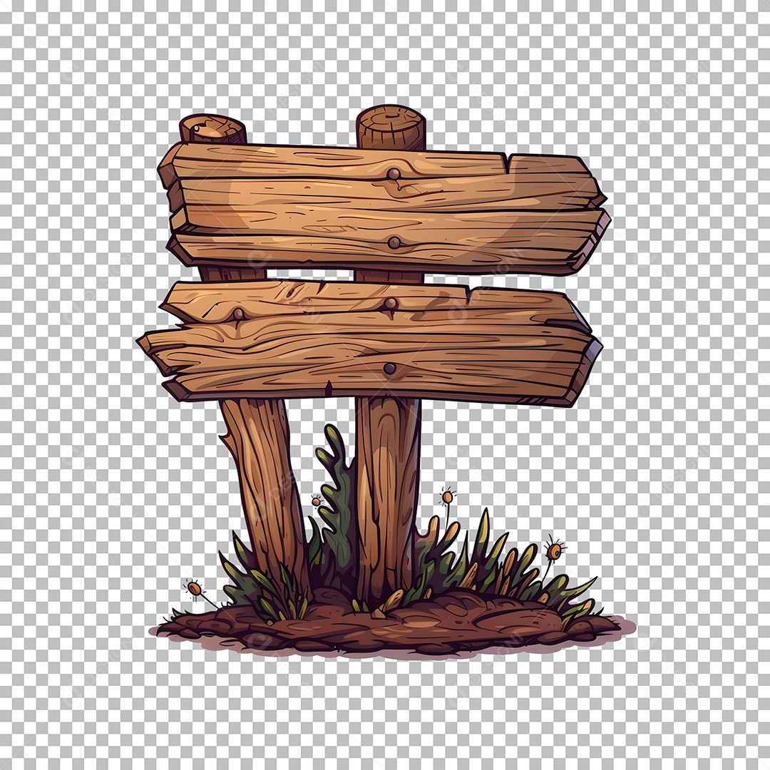 Placa de Madeira Elemento 3D para Composição PSD Editável