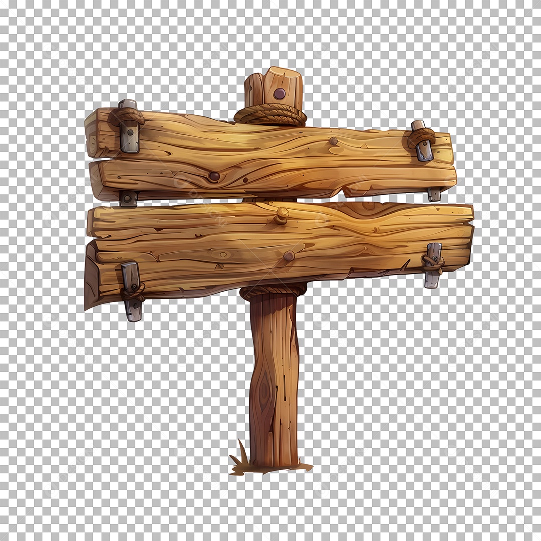 Placa de Madeira Elemento 3D para Composição PSD Editável