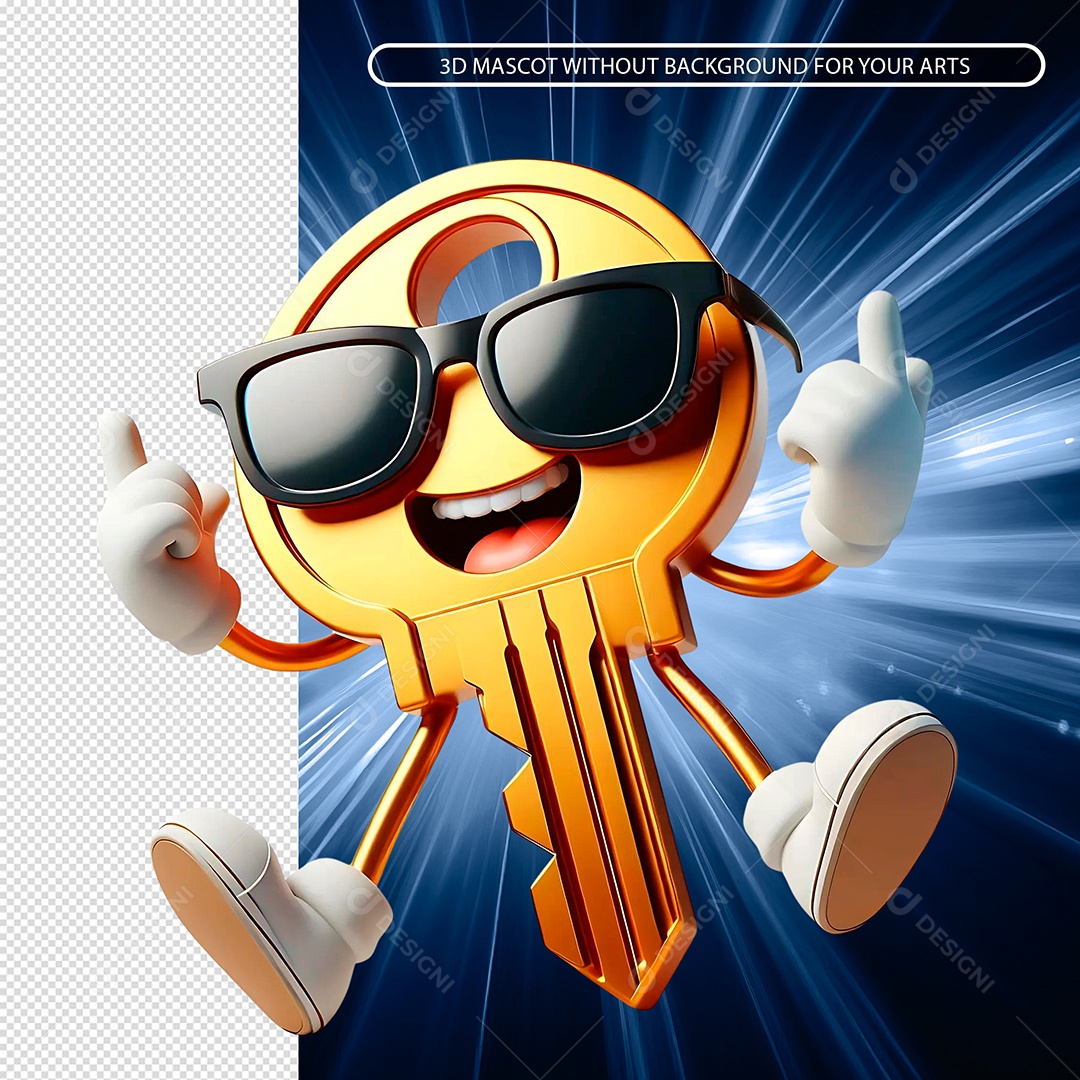 Chave De Oculos Elemento 3D para Composição PSD