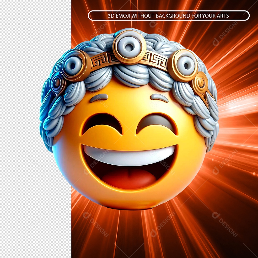 Emoji Sorridente Elemento 3D para Composição PSD