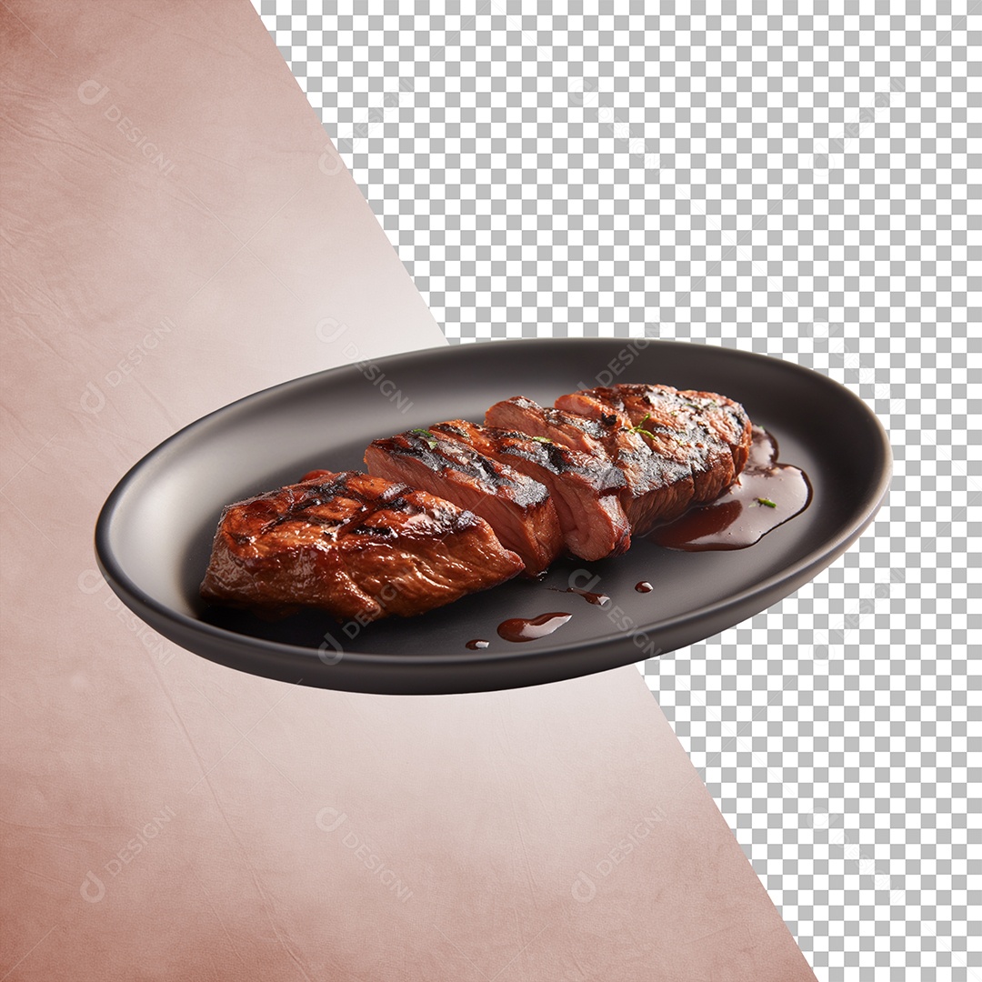 Prato De Carne Elemento 3D Para Composição PSD Editável
