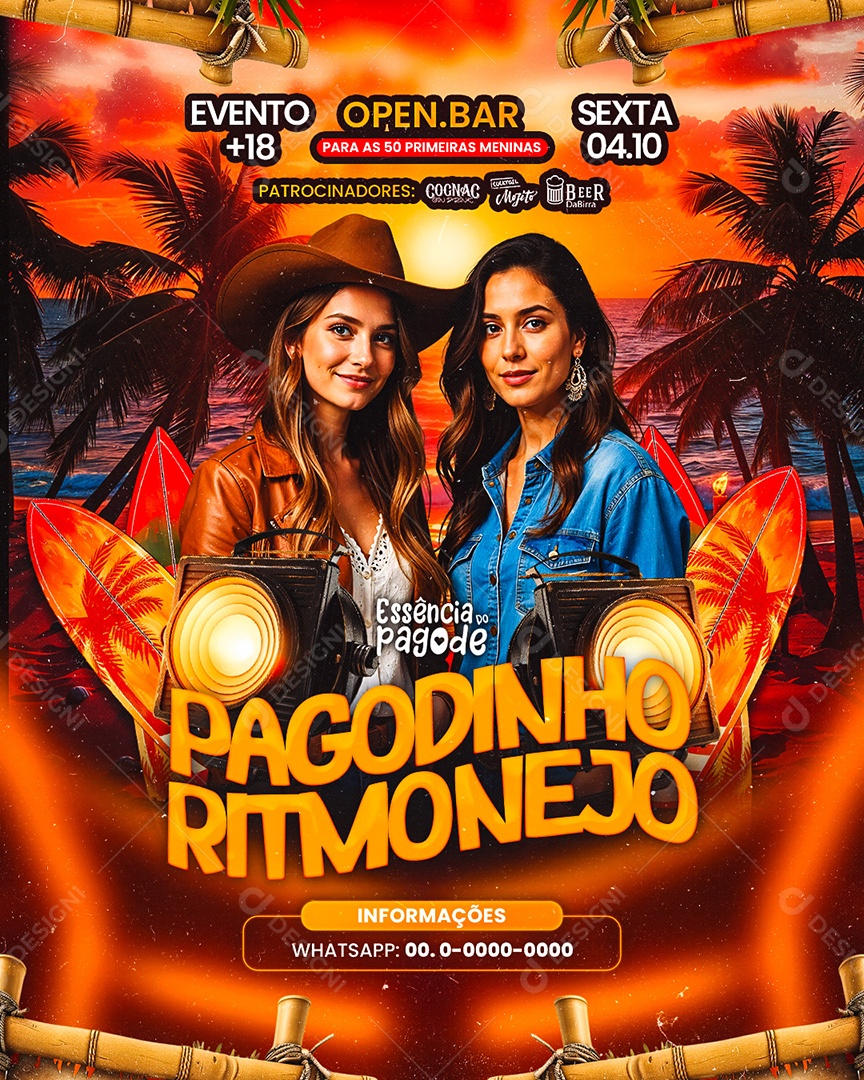 Flyer Pagodinho Ritmonejo Social Media PSD Editável