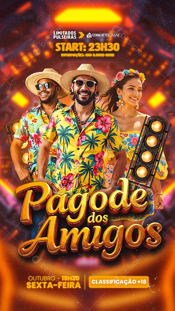 Story Flyer Pagode dos Amigos Social Media PSD Editável