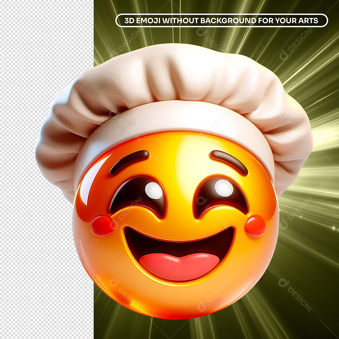 Emoji De Cozinheiro Elemento 3D para Composição PSD