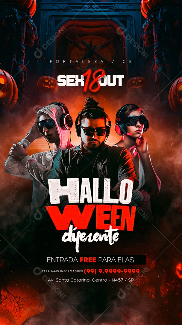 Story Flyer Halloween Diferente Social Media PSD Editável