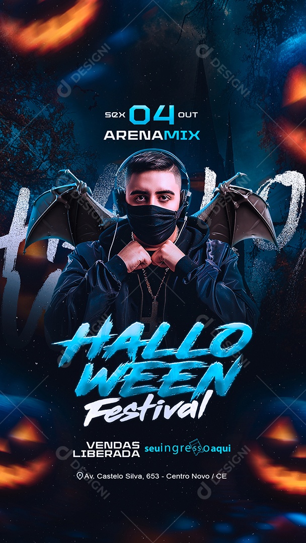 Story Flyer Halloween Festival Social Media PSD Editável