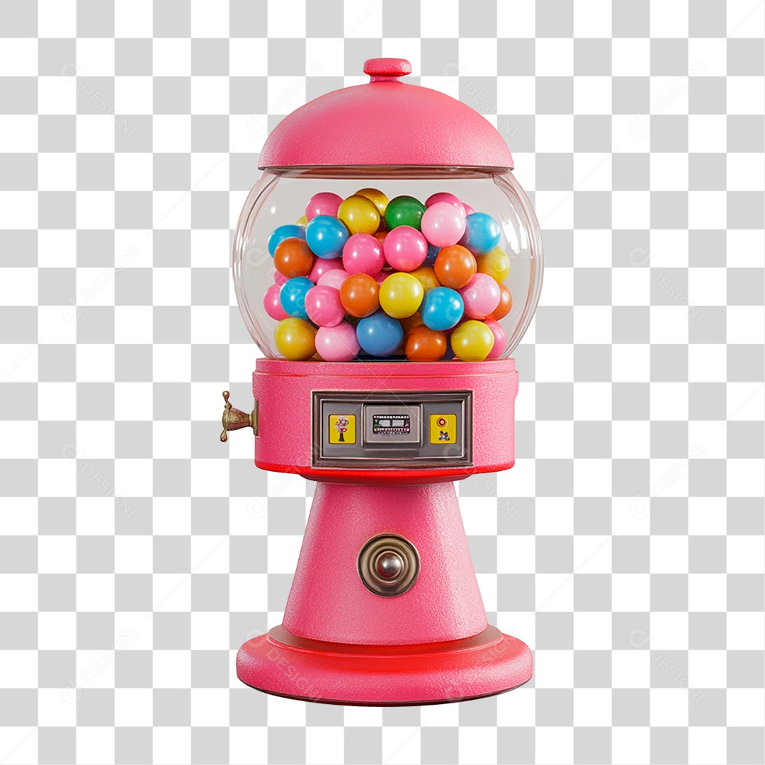 Maquina De Chicletes Elemento 3D Para Composição PNG Transparente