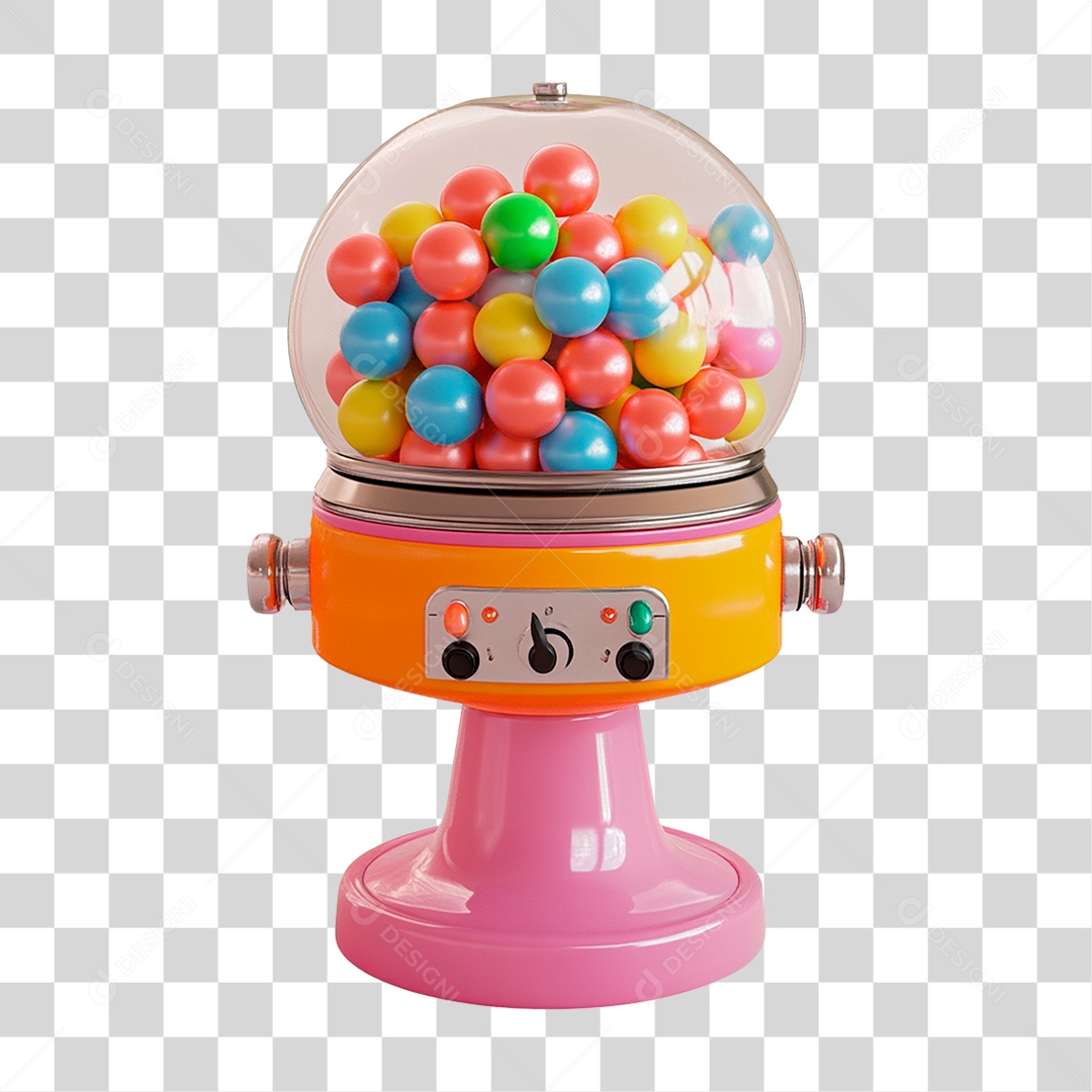 Maquina De Chicletes Elemento 3D Para Composição PNG Transparente