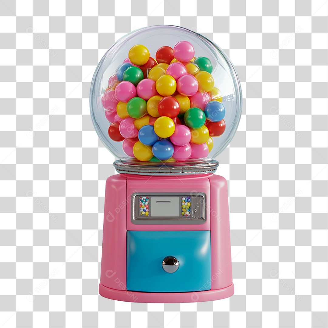 Maquina De Chicletes Elemento 3D Para Composição PNG Transparente