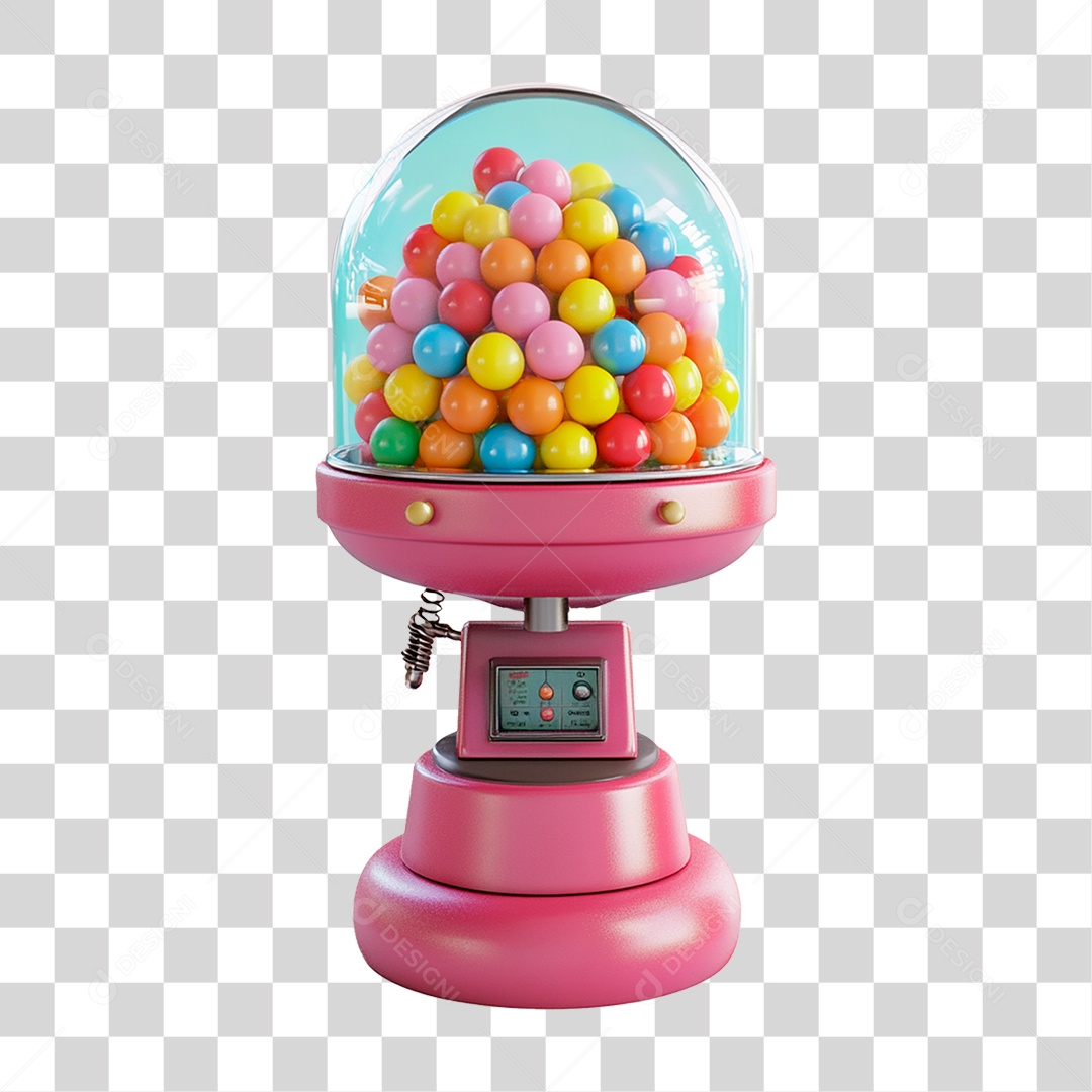 Maquina De Chicletes Elemento 3D Para Composição PNG Transparente