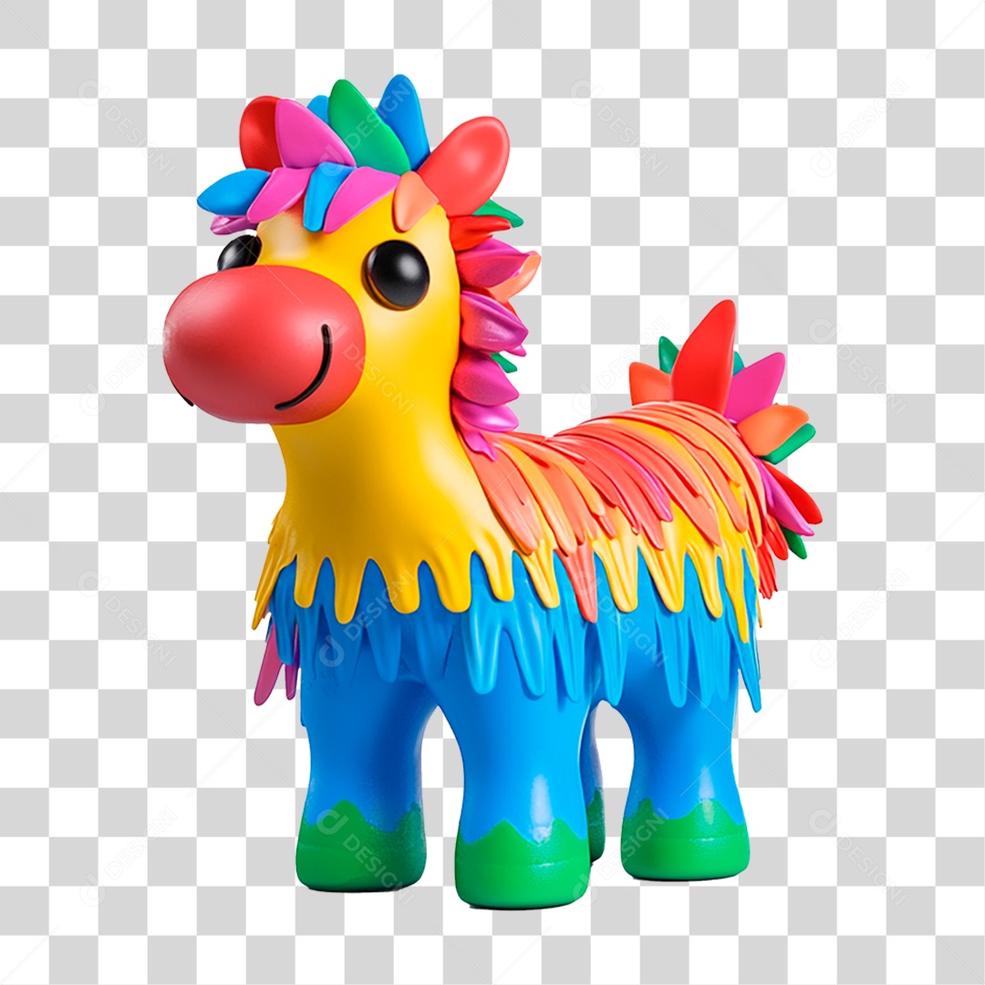 Pinata Bonito Colorido Elemento 3D Para Composição PNG Transparente