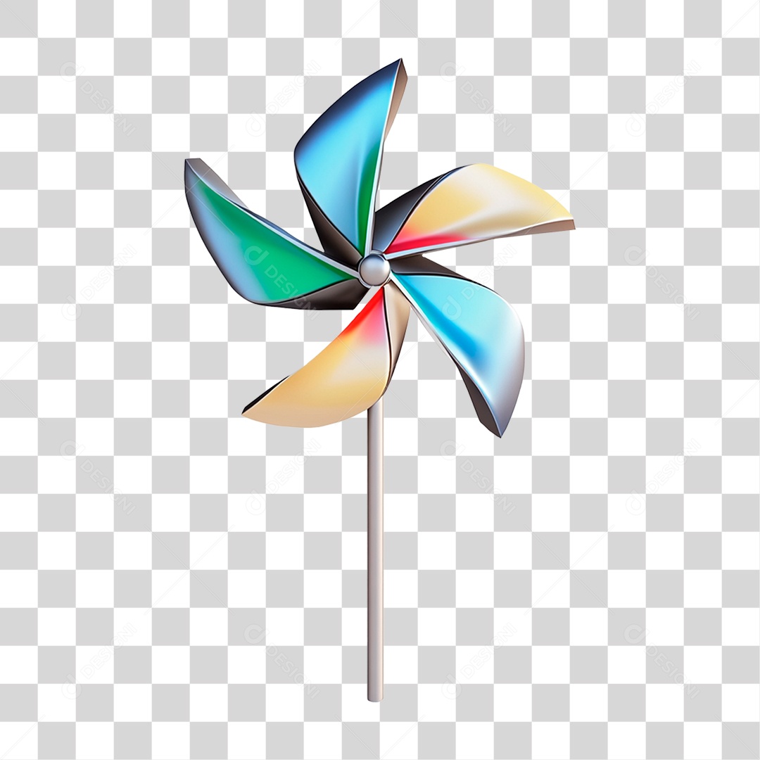 Catavento 3D Renderização Elemento 3D Para Composição PNG Transparente