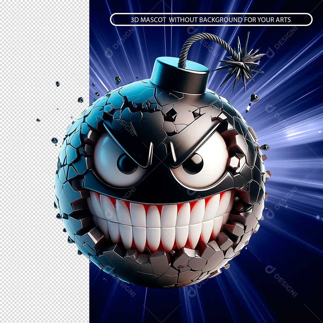 Emoji De Bomba Elemento 3D Para Composição PSD