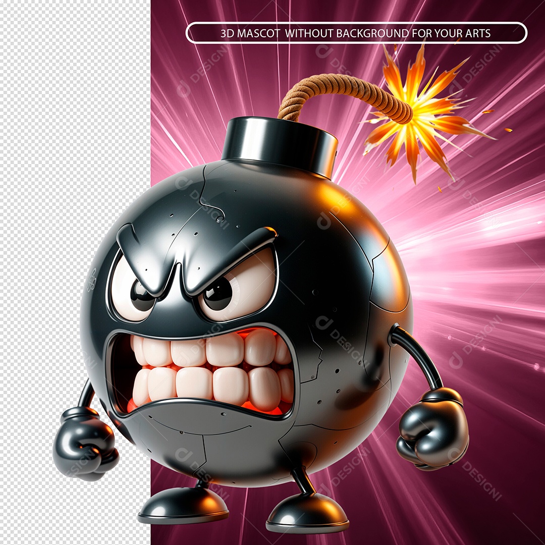 Emoji De Bomba Elemento 3D Para Composição PSD