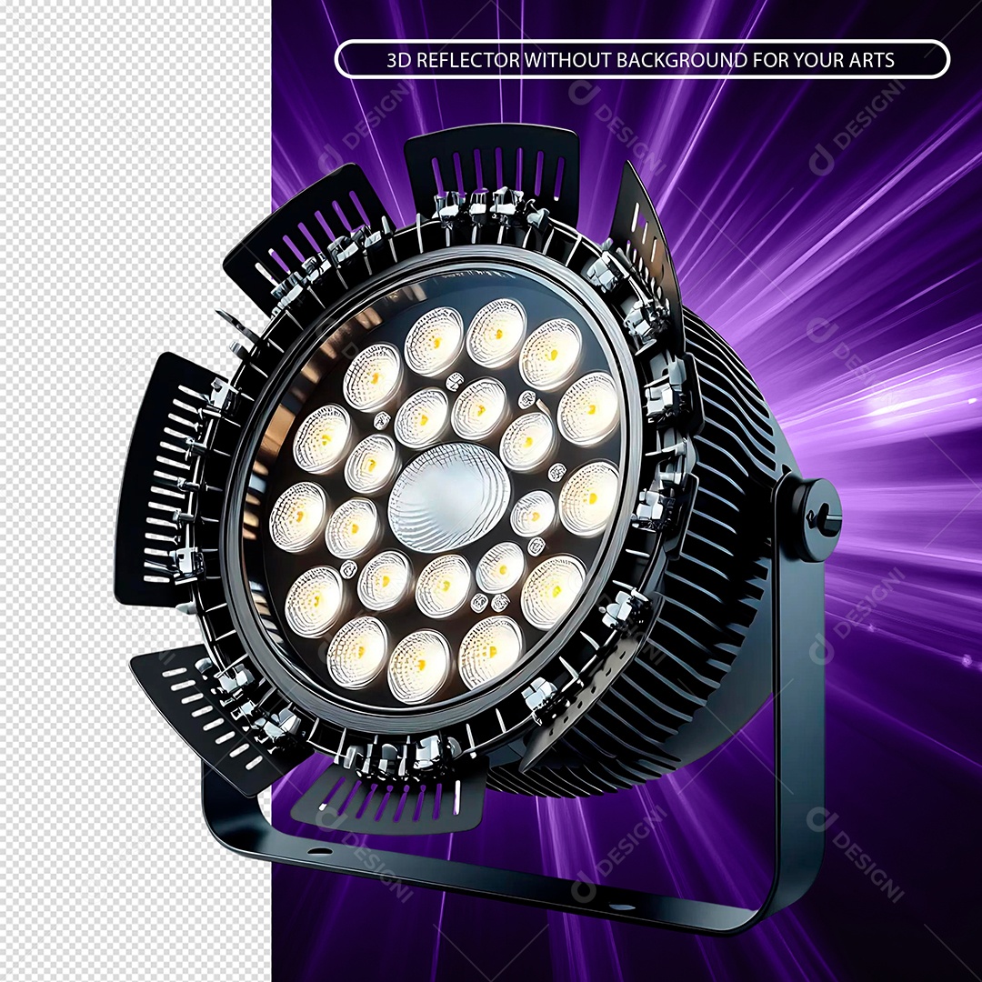 Refletor De Luz Elemento 3D para Composição PSD