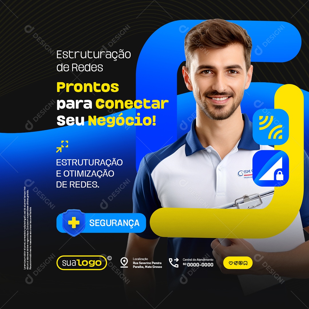 Estruturação de Redes Prontos para Conectar seu Negócio Social Media PSD Editável