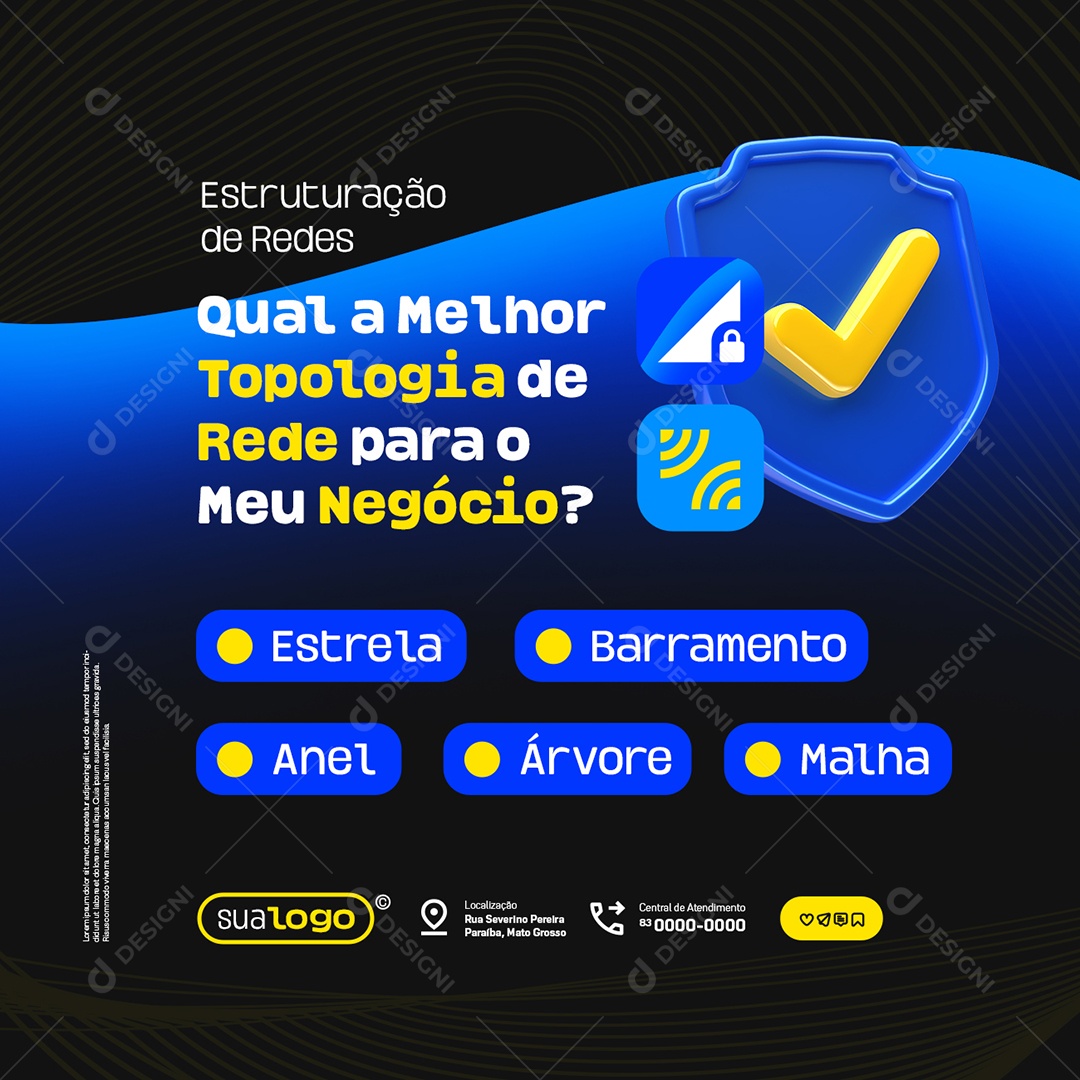 Estruturação de Redes Qual a Melhor Topoligia de Rede Social Media PSD Editável
