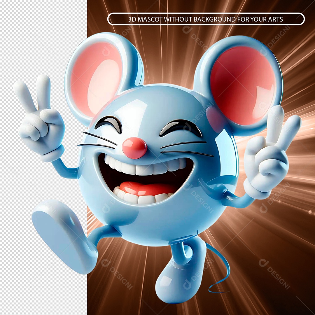 Emoji Rato Sorridente 3D Para Composição PSD.zip.