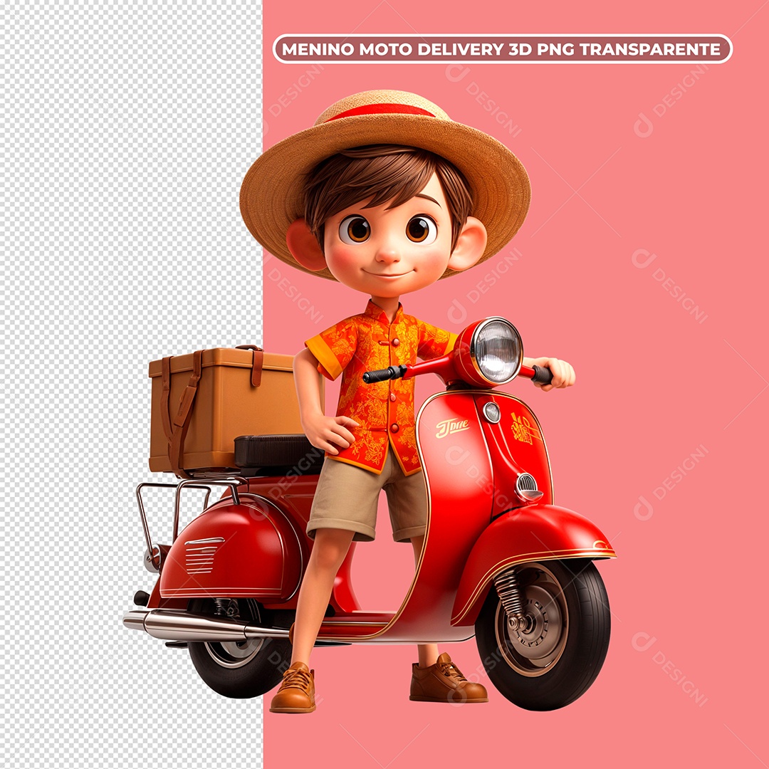 Etregador de Encomendas Elemento 3D para Composição PSD