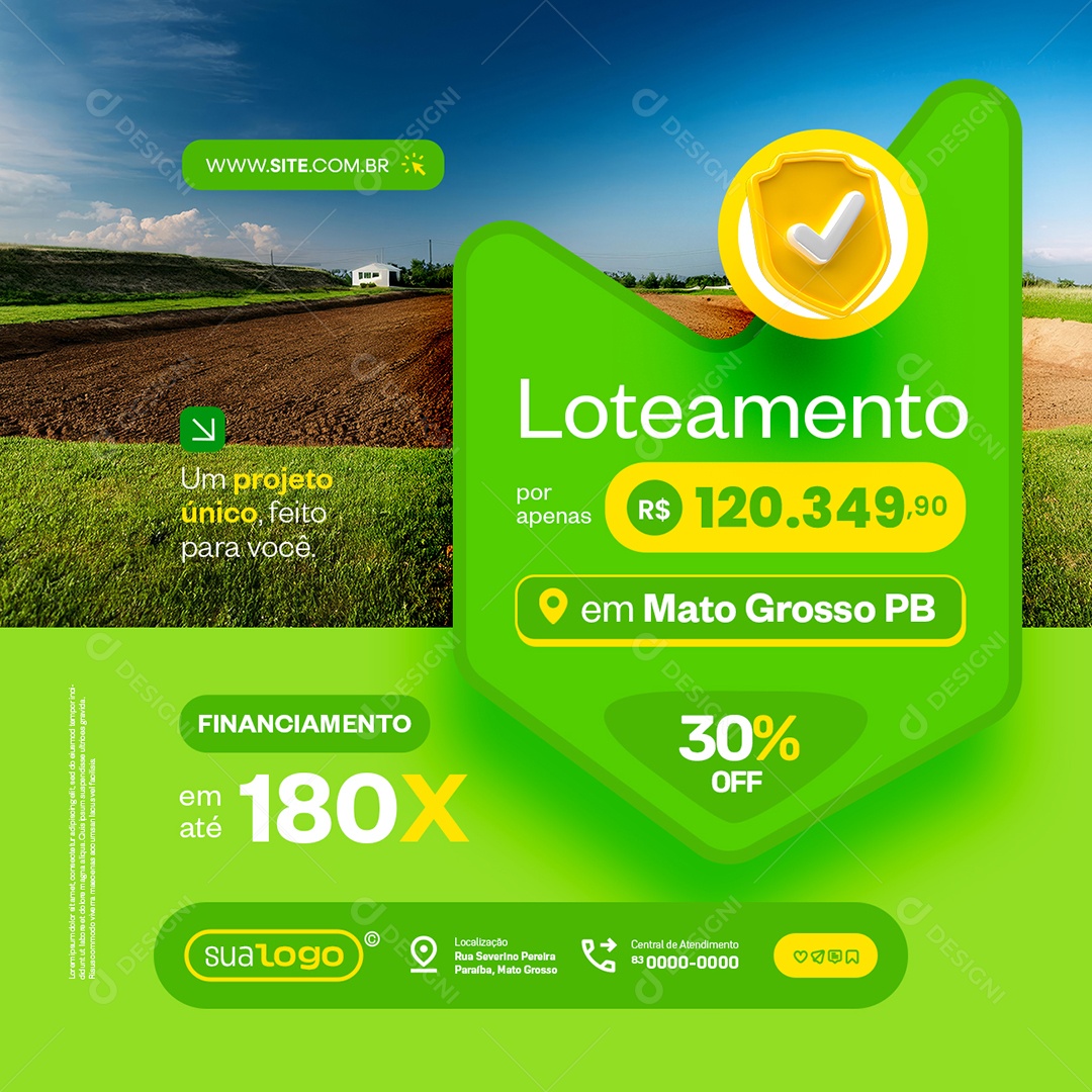 Loteamento Um Projeto Único Financiamento Social Media PSD Editável