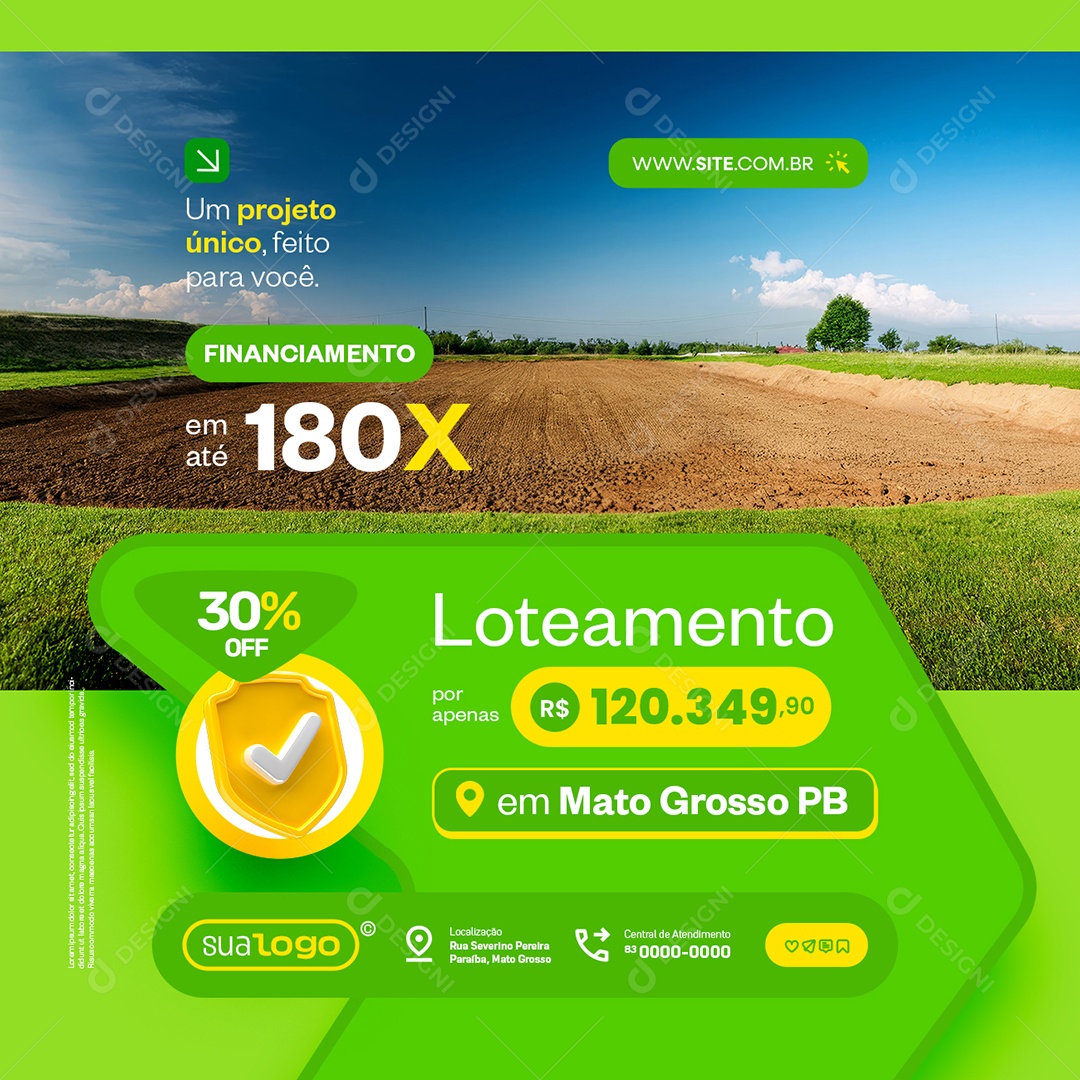 Loteamento Um Projeto Único Social Media PSD Editável